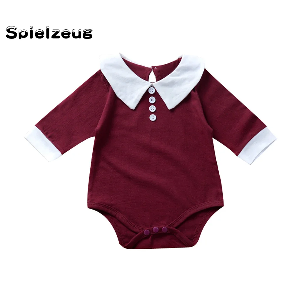 

Winter overalls for little girls Infant Baby Kids Girls Doll Collar Ruffles Romper Bodysuit Casual Clothes princess autumn#Y4