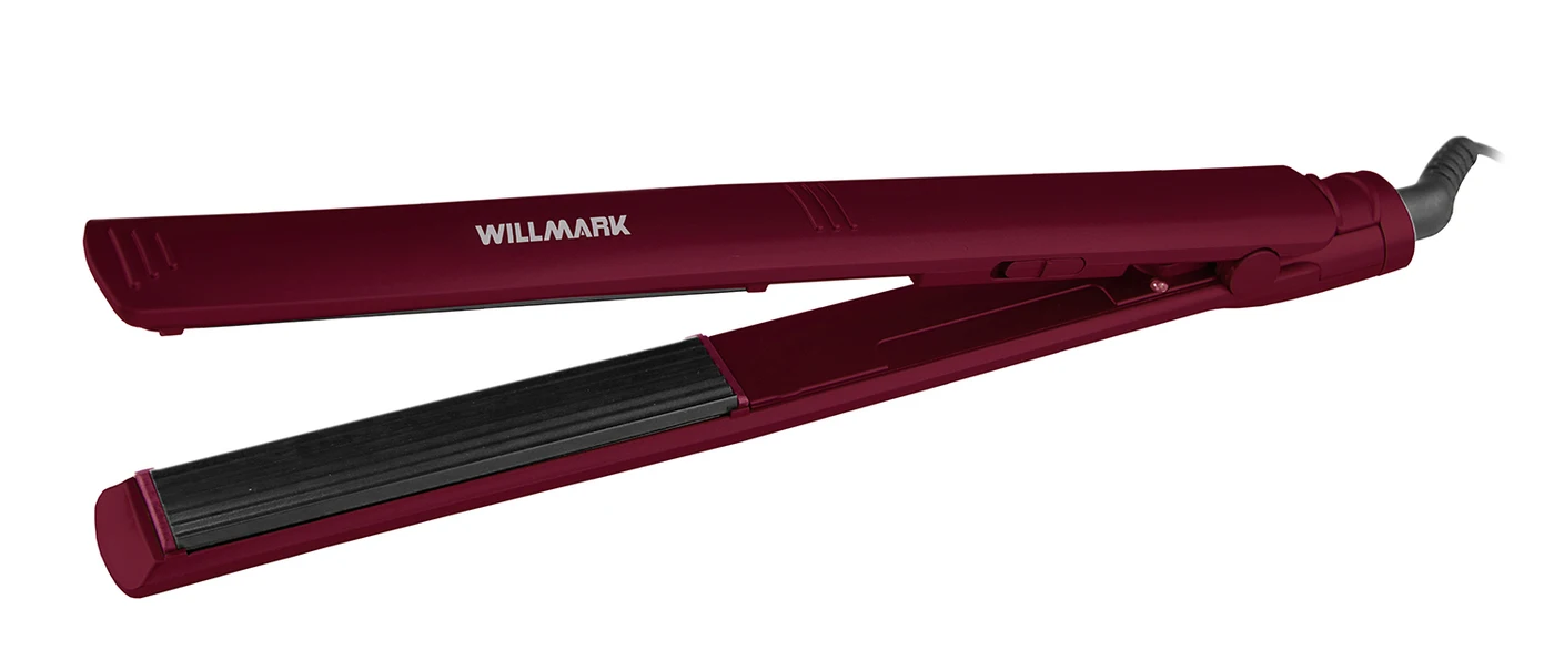 Стайлер WILLMARK для завивки волос WHS-420CHQ (керам. покрытие гофре 55Вт вишневый 1 8м) |