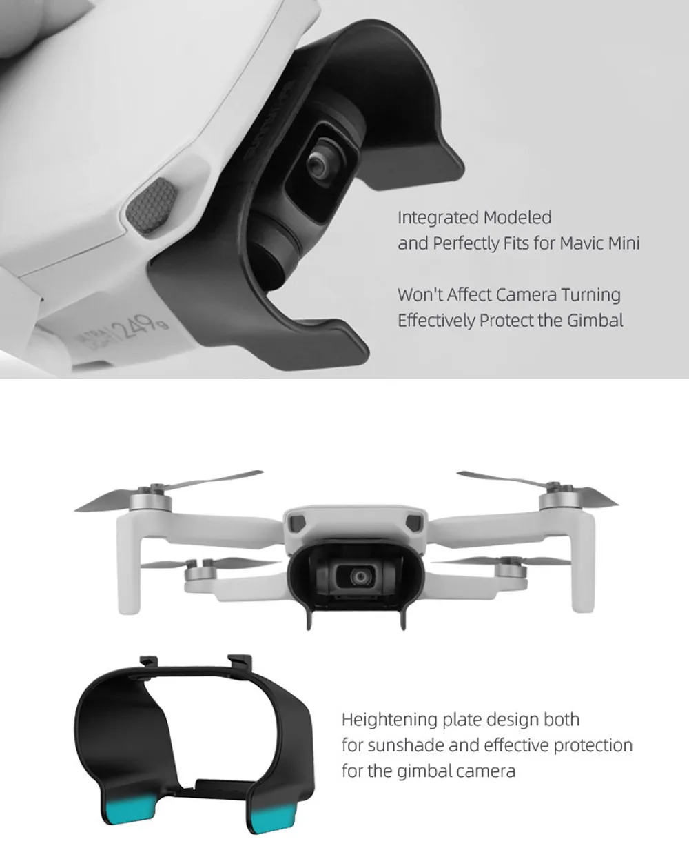 Для DJI MAVIC Mini бленда для объектива Защитная крышка Антибликовая Солнцезащитная бленда аксессуары для предотвращения бликов
