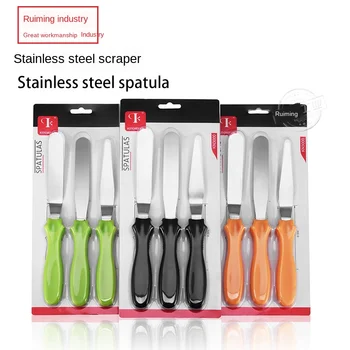 

Stainless Steel Knife Cake Knife Three-piece Set Diy Baking Tool Cake Kiss Knife Set
