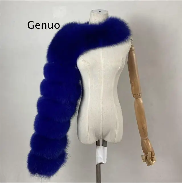 Faux Fur Cropped Shawl Coat Luxury Imitation Fox Fur Jacket One Shoulder High Quality Abrigo Mujer 2021 New