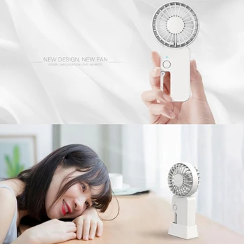 

2000MAh Mini Fan Outdoor Backpack Hanging Button Portable Handheld Fan USB Rechargeable Base Table Fan White