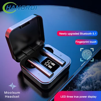 

New TWS Bluetooth V5.1 Earphone Large Capacity Ture Wireless Bluetooth Earbuds LED Power Display Headphone Waterproof Headsets