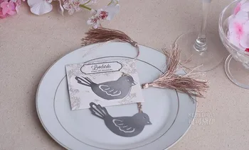 

wedding favor gift and thank you giving for guest-- love bird Bookmark baby shower party favors souvenir 100pcs/lot