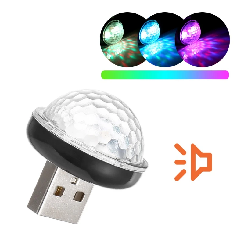 Usb C Led車の雰囲気ランプ ミニカラフルな音楽サウンドライト Dj Rgb 電話 お祭りの雰囲気 装飾ランプ Decorative Lamp Aliexpress