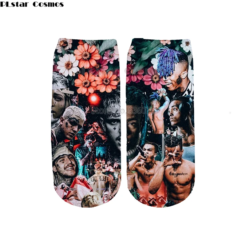 

PLstar Cosmos lil peep donuts skellington Cotton Socks Colorful Brand Warm Cartoon Short Ankle Halloween Socks