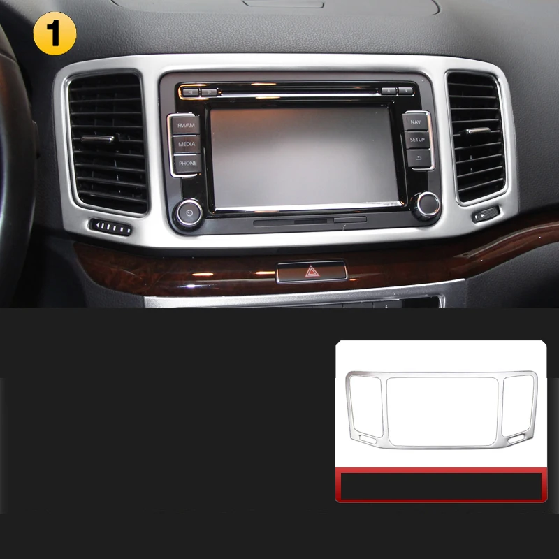Lsrtw2017 приборной панели автомобиля навигации рамы Планки для Volkswagen Vw Sharan 2011 2012 2013 Seat Alhambra - Название цвета: product picture