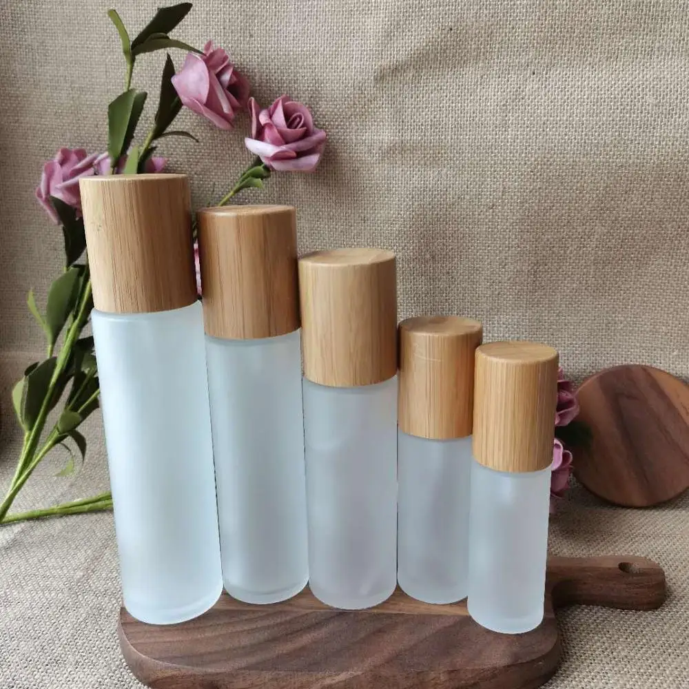 

30ml 50ml 100ml 120ml 150ml frosted glass bottle bamboo bottles with lotion cap sample skin care cream/cosmetics cream jar