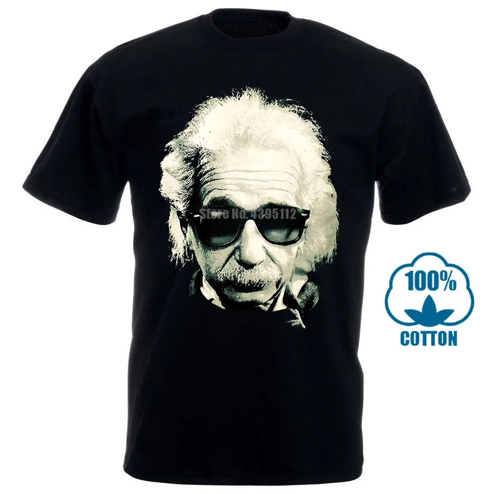 

Printed T Shirt Cotton T Shirt New Style Albert Einstein Cool Shades Face Men'S Graphic O Neck Short Sleeve T Shirts