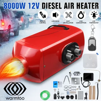 

New Metal Shell Car Heater 12V 8KW Diesel Air Heater Winter Defrose Car Parking Heater+ LCD Digital Remote Control For Truck Bus