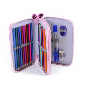 

48 Color 52 Hole Gray Multi-function Stationery Bag 24 36 48 72 Stick Pencil Curtain Sketch Color Pencil Bag Large Pencil Case