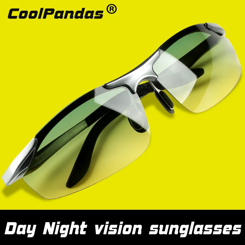 CoolPandas Brand Goggle Men Polarized Sunglasses Safe Driving Day Night-Vision Glasses Male Women Eyewear UV400 zonnebril heren