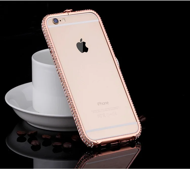 Роскошные Стразы, чехол-бампер для iPhone 11, 8, 7, 6, 6S Plus, чехол с блестками для iPhone X, XR, XS, Max, металлический алюминиевый Алмазный чехол