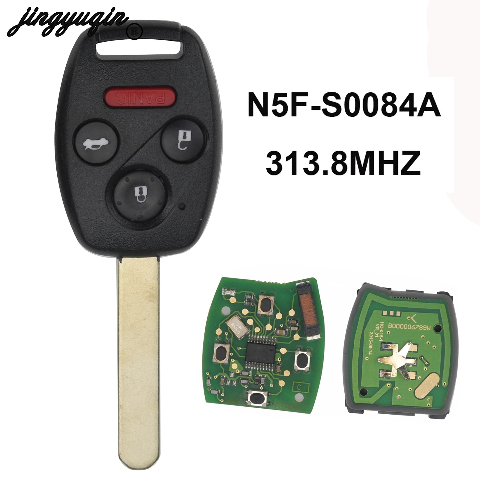 Jingyuqin 313 8 МГц ID46 (7961) дистанционный Автомобильный ключ для Honda Civic EX Si 2006 2007 2008 2009 2010