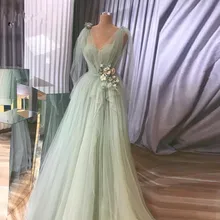 Красивое мятно-зеленое платье для выпускного вечера с объемным цветком, с v-образным вырезом, с оборками, ТРАПЕЦИЕВИДНОЕ платье для выпускного вечера, с v-образным вырезом, на шнуровке, большие размеры, вечерние платья Abendkleider