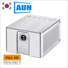 AUN Full HD портативный DLP проектор J20, Android wifi Bluetooth, 1920*1080 P, 7000 люмен, батарея 10000 мАч, поддержка 4K 3D домашнего кинотеатра