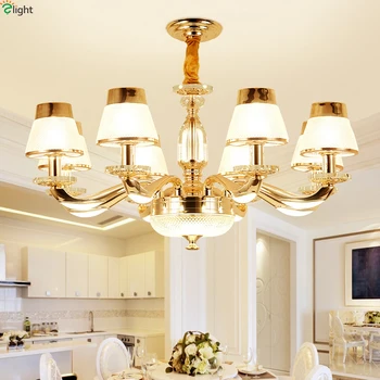 

Modern Gold Zinc Alloy Led Chandelier Lighting Glass Dining Room Led Pendant Chandeliers Light Bedroom Hanging Lights Fixtures