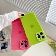Neon Lens Protect Clear Case for iPhone 12 Pro Max Fluorescence TPU Silicone Cover for iPhone 11 Pro 7 8 Plus XR XS X 12 Cases
