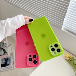 Neon Lens Protect Clear Case for iPhone 12 Pro Max Fluorescence TPU Silicone Cover for iPhone 11 Pro 7 8 Plus XR XS X 12 Cases