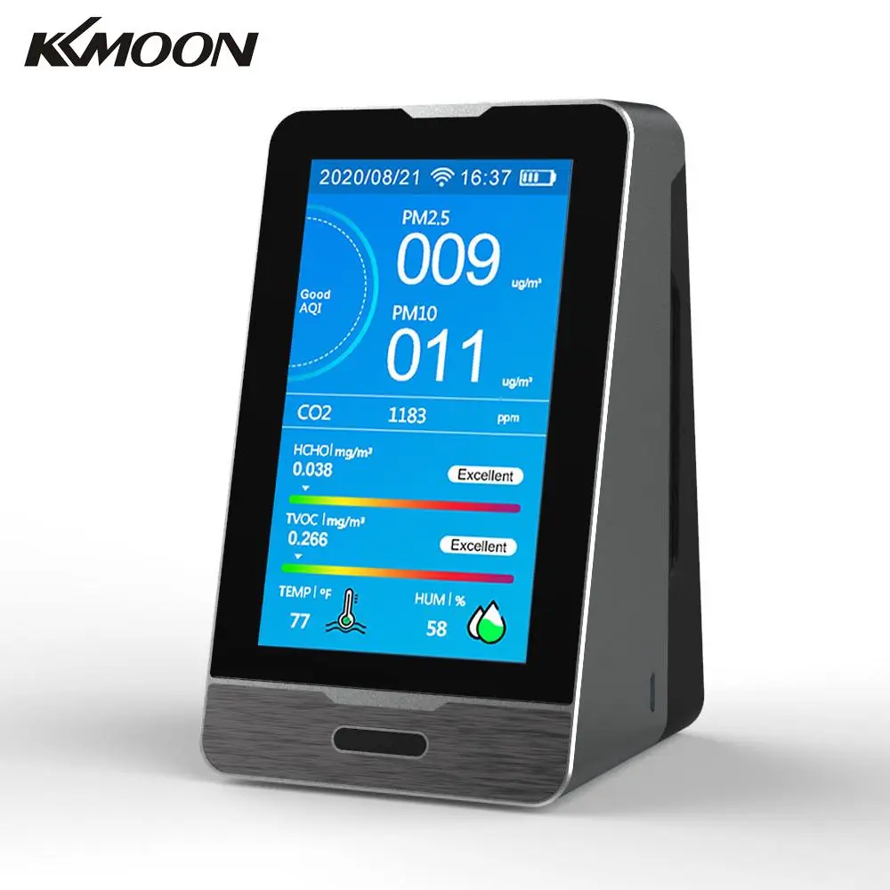 KKMOON TUYA WIFI 4 3 дюймовый светодиодный дисплей Интеллектуальный CO2 HCHO TOVC детектор