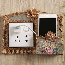 European Luxury Switch Stick Resin Wall Stick Mobile Phone Rack Home Wall Decoration Living Room Bedroom Socket Creative Paste
