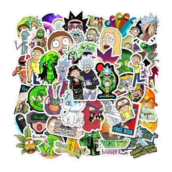 

50 Pcs American Drama Rick And Morty Stickers Decal For Luggage Snowboard Fridge Laptop Bicycle Guitar Waterproof Stickers