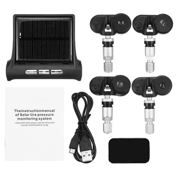 

X10S Car Wireless TPMS Solar Tire Tyre Pressure Monitoring System + 4 Internal Sensors 2.8 inch LCD Display Convertible Pressure