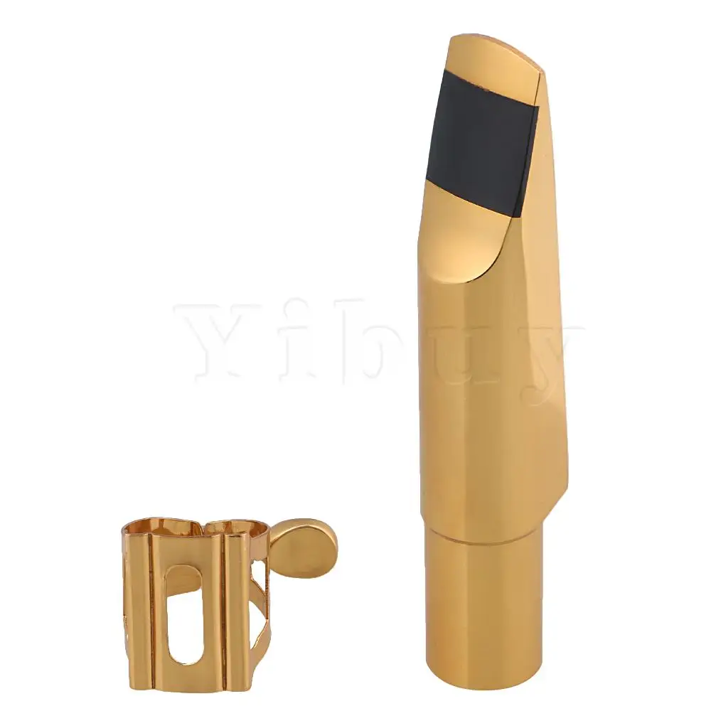 Yibuy 7 # золотой B плоский мундштук для саксофона тенора с мундштуком + квадратной