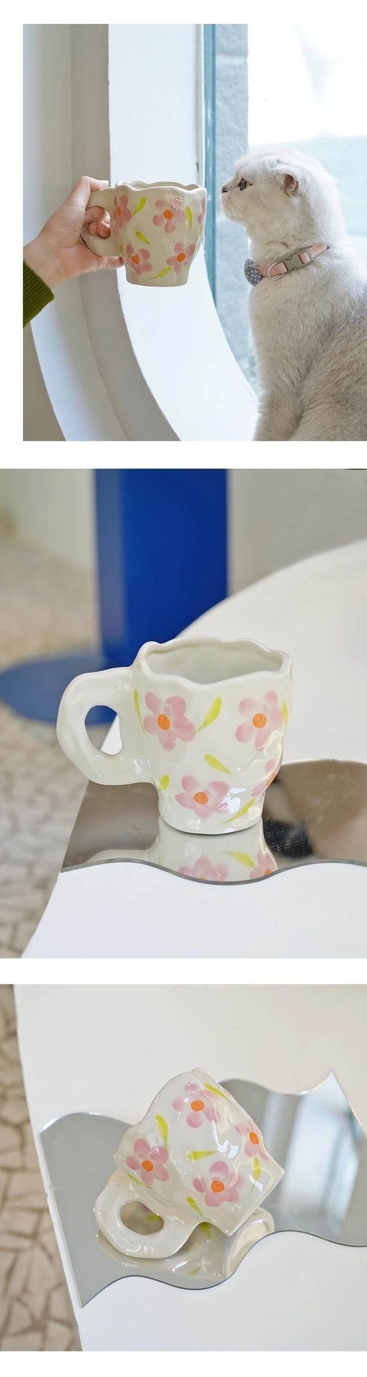 Кружка, кофейная чашка, цветочные керамические кружки, ручная работа ...