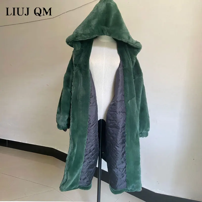 2020 Women Parka Winter clothes New Faux Rabbit