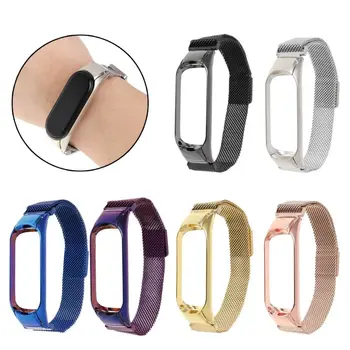 

1pc Magnetic Metal Stainless Steel Band Wrist Strap For Xiaomi Mi Band 4 Bracelet