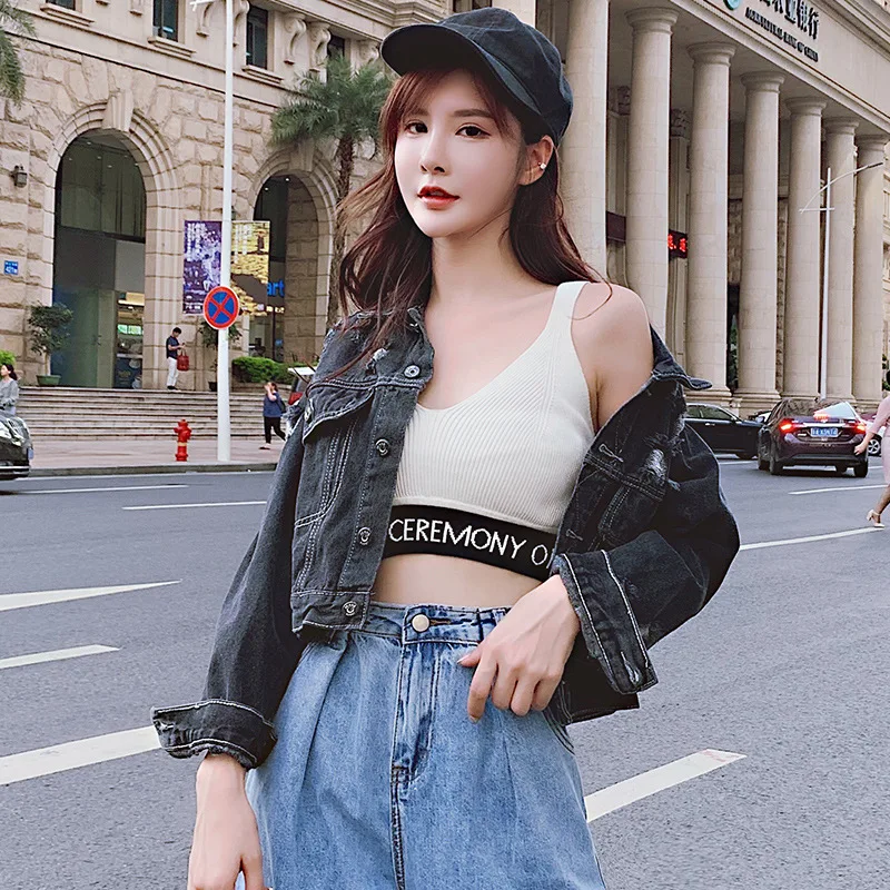 

Korean-style Autumn And Winter Coat Tide Ride Loose-Fit Denim Top Harajuku-Style Tassels Short with Holes Denim Jacket WOMEN'S D