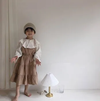 

2020 Infant Girls Baby Sleeveless Solid Color Pleated Dresses Spring and Summer Girls Cotton Strap Causal Princess Dress