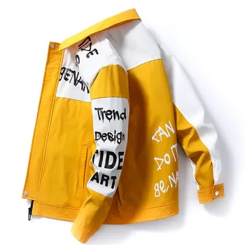 

Fashion 2020 New Jackets Men Casual Patchwork Outwear Zipper Bomber Jacket Male Outwear Coat Hip Hop Baseball jacket Streetwear
