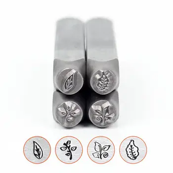 

Leafy Twig/Leaf Swirl/Leaf Right/Caladium Leaf Design Metal Jewelry stamps,DIY Bracelet/jewelry symbols steel stamp,6MM