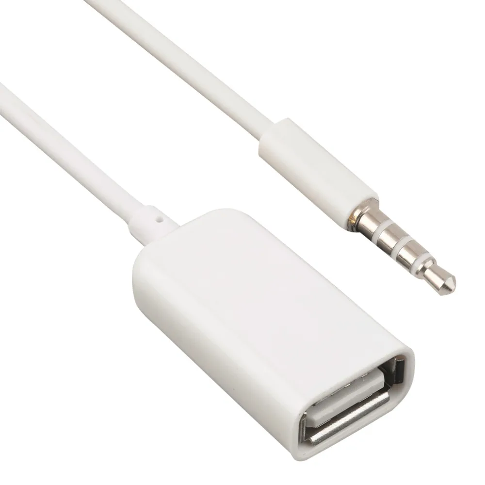 1 шт. белый 3 5 мм штекер AUX аудио разъем для USB 2 0 Тип A Женский OTG кабель адаптер