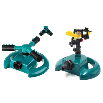 

2 Pcs Automatic 360 Degree Rotating Water Sprinkler Lawn Sprinkler & 2 Pcs Sprinkler Bracket Adjustable Sprinkler