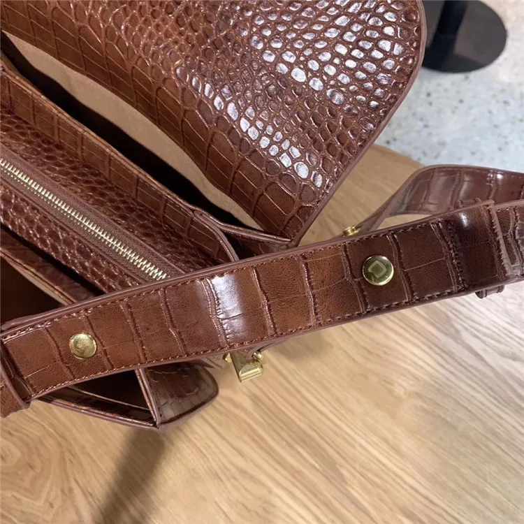 Новая дикая текстура седельная сумка дамская сумка ретро сумка для женщин маленькая сумка с крокодиловым узором