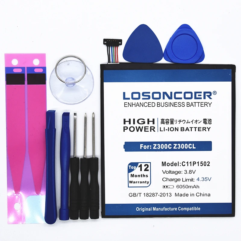 LOSONCOER 6050 мА/ч, C11P1502 Замена Батарея для ASUS ZenPad 10 Z300CG Z300CL P01T Z300M Z300C P023 10,1