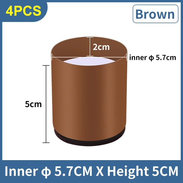 Steel Metal Sofa Table Pad Foot High Legs For Furniture Lifter increase 10cm Sofa Bed Chair Legs Pads Leg Desk Cabinet To Foot Brown-d5.7cmx5cm
