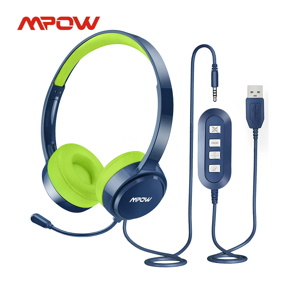 Mpow auriculares USB 071 para ordenador, cascos con cable de 3,5mm, con micrófono y cancelación ruido, para PC, Skype y oficina| Auriculares y audífonos| - AliExpress