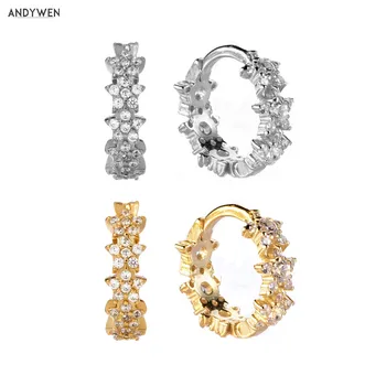 

Kikichicc 925 Sterling Silver 8.7mm Sunflower Hoops Pendiente Huggies Gold Rock Punk Women Crystal Piercing Luxury Jewelry