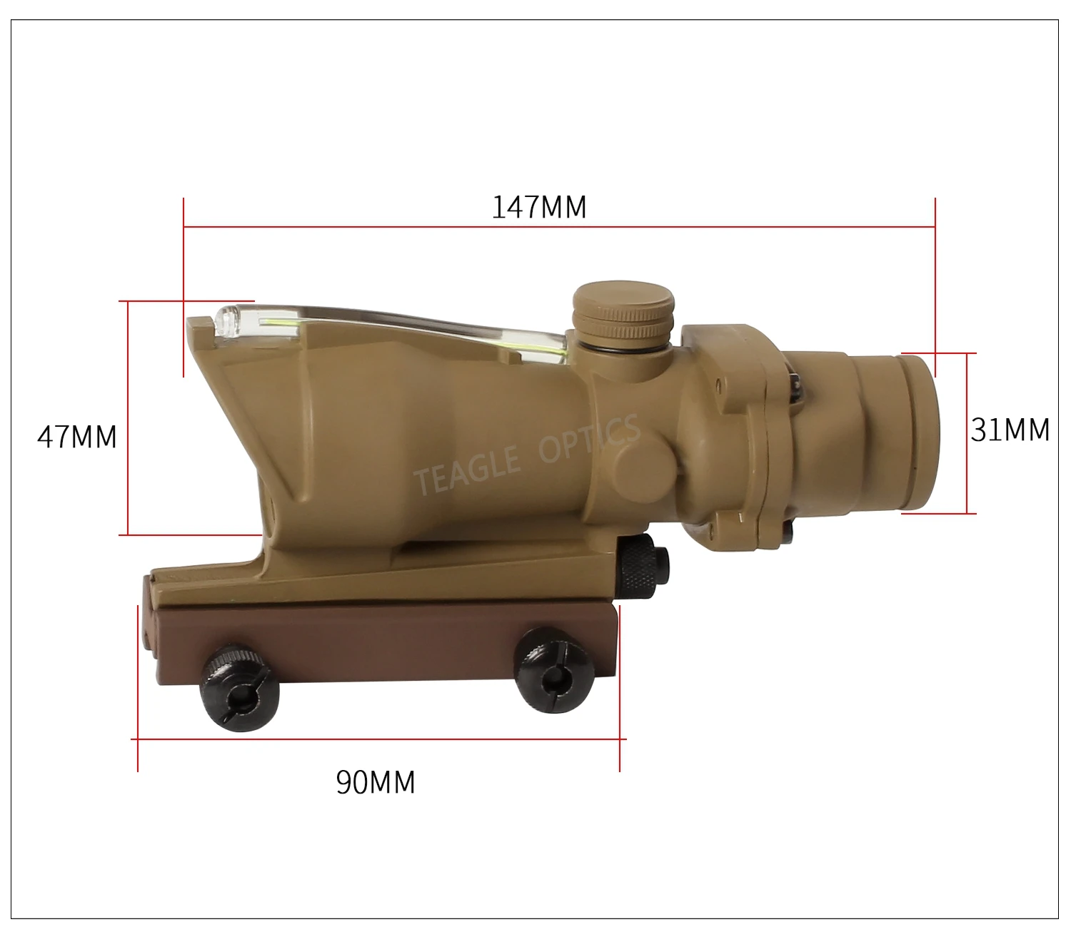 Trijicon T-eagle ACOG 1x32 оптические винтовки прицелы пятнистость красная точка M416 сетка с 20 мм креплениями прицел охотничья Оптика прицел