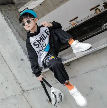 

Spring suit for boys new spring 2020 sun yat-sen university leisure sports hoodie for boys western style two-piece suit