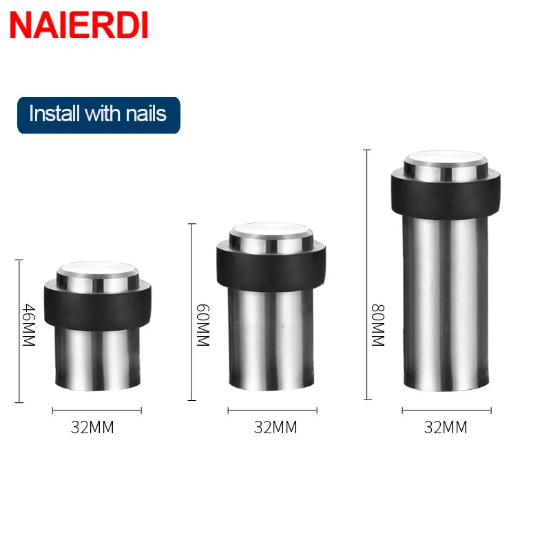 Stainless Steel Door Stops Rubber Door Protective Pad Stopper Wall Protector Anti-collision Holder Heavy Duty silicone door stopper door stopper bumpers door stopper silicone rubber bumpers