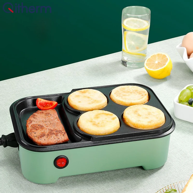 Household Electric Hamburger Machine Egg Omelette Cooker Crepe Pancake Fried Steak Frying Pan Takoyaki Maker Breakfast Machine