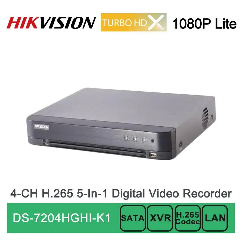 DS 7204HGHI K1 оригинальный Hikvision 4 CH H.265 1080P Lite 5 в 1 Turbo HD DVR AHD/CVI/CVBS/TVI/IP Английский цифровой