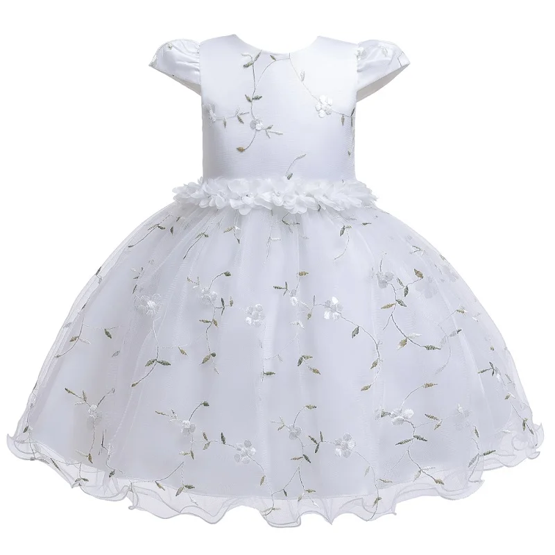 Платье для дня рождения, свадьбы, вечеринки, на возраст от 1 до 5 лет вышитая юбка платье принцессы для маленьких девочек платья для крещения для маленьких девочек, коллекция года, летнее платье - Цвет: As picture