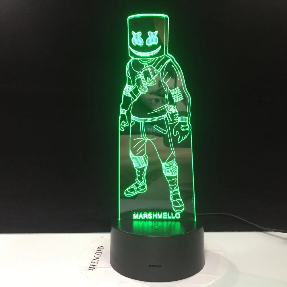 Marshmello Chris Comstock Doctom фигурная игра 3D Led новинка ночник для детский домашний декор детский подарок на вечеринку дропшиппинг