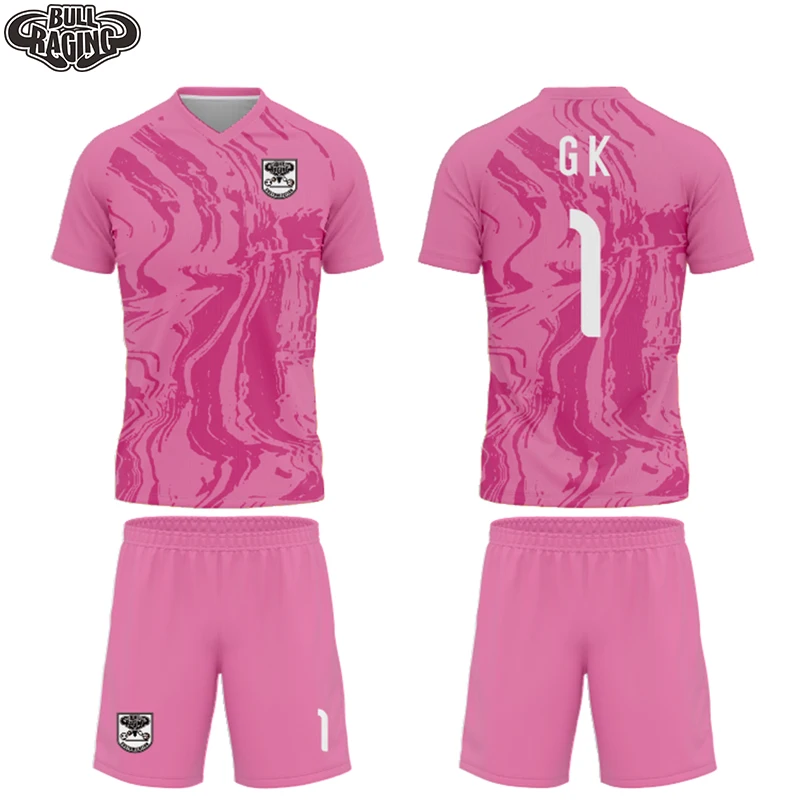 Shortsleeve GK Football Uniform Jersey Kits Football Shirt Sublimation Printing Personaized Sports Clothes